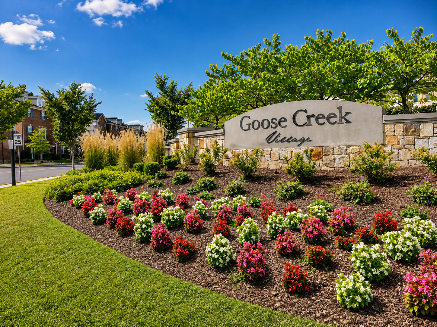 Goose Creek Village shopping and dining sign