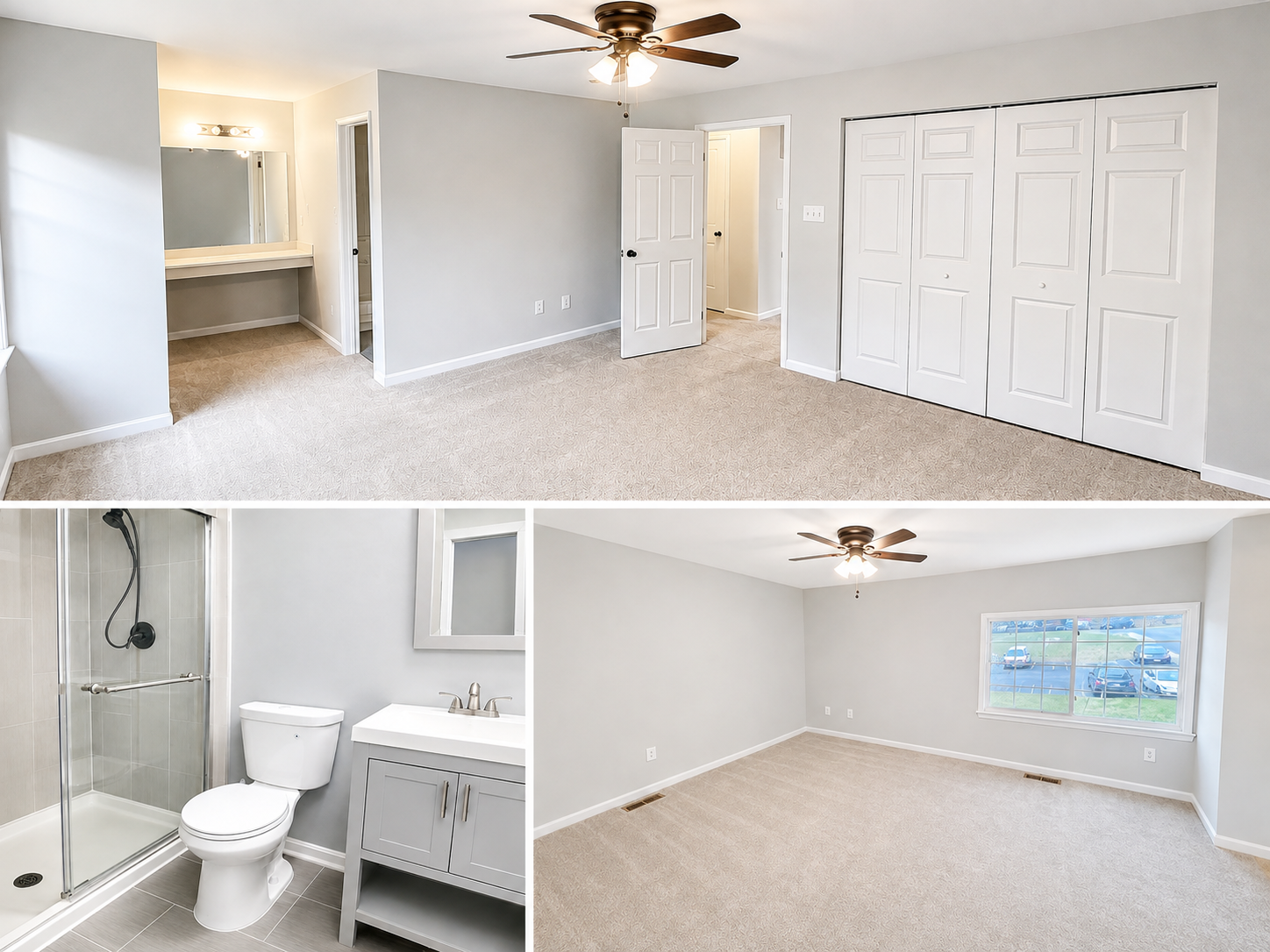 Primary bedroom with dressing area and updated en-suite bath at The Leeway Residence