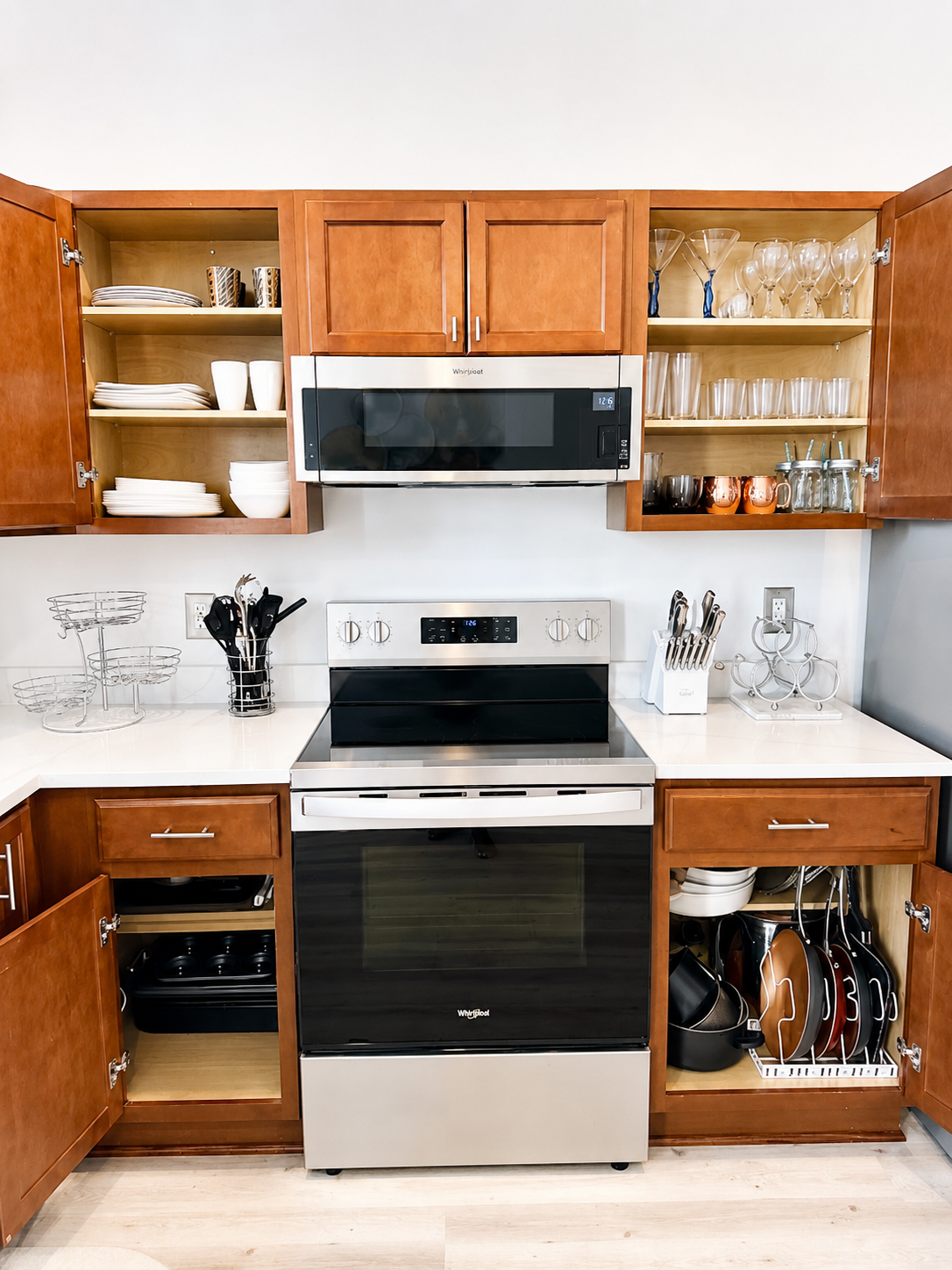 The Ashburn Residence — Kitchen cabinets with dishware