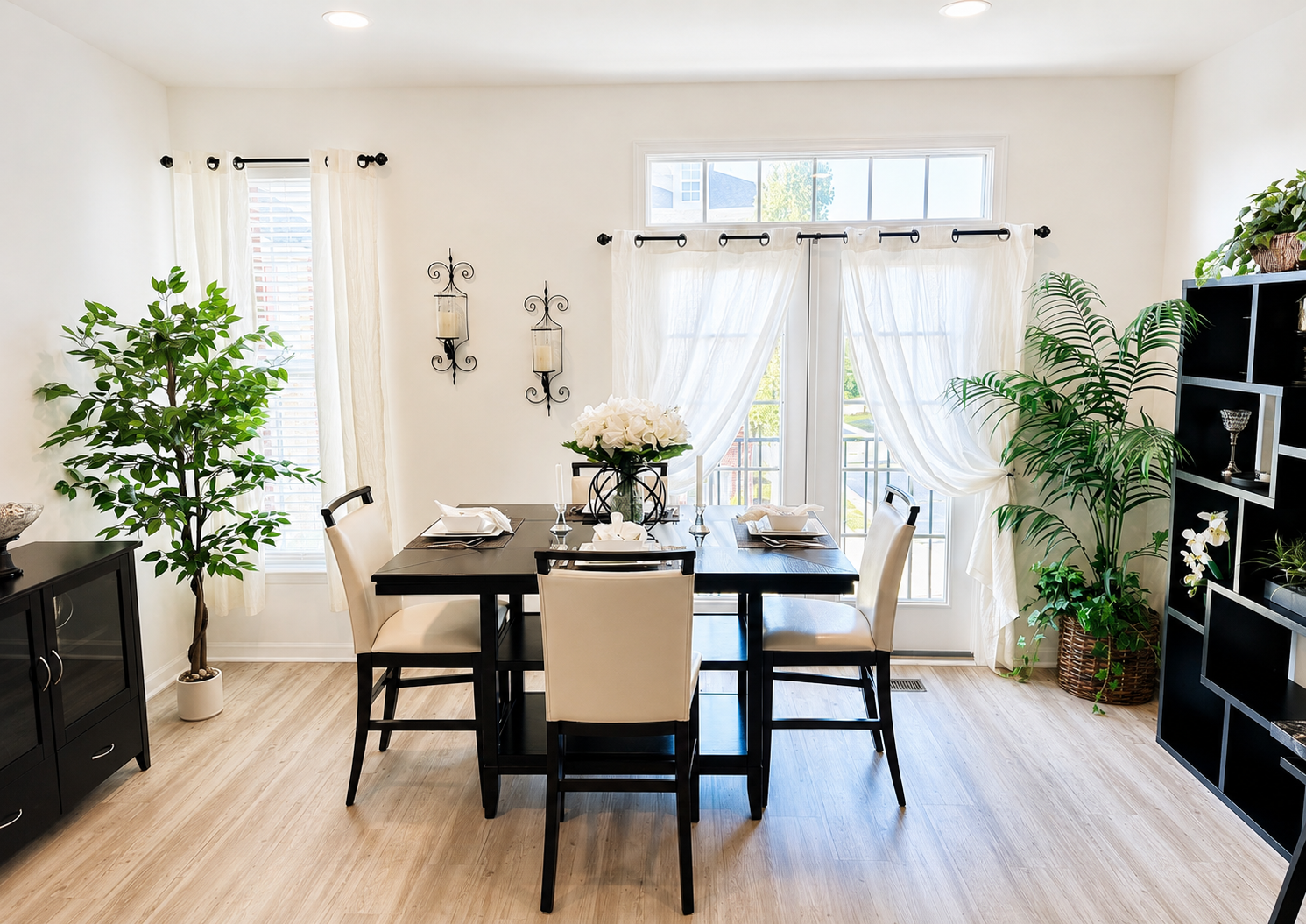 The Ashburn Residence — Dining area with natural light and sheer draperies